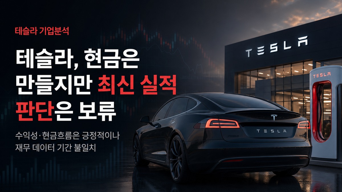 테슬라 기업분석: 현금은 만들지만, 재무 데이터의 기간 불일치가 핵심 변수