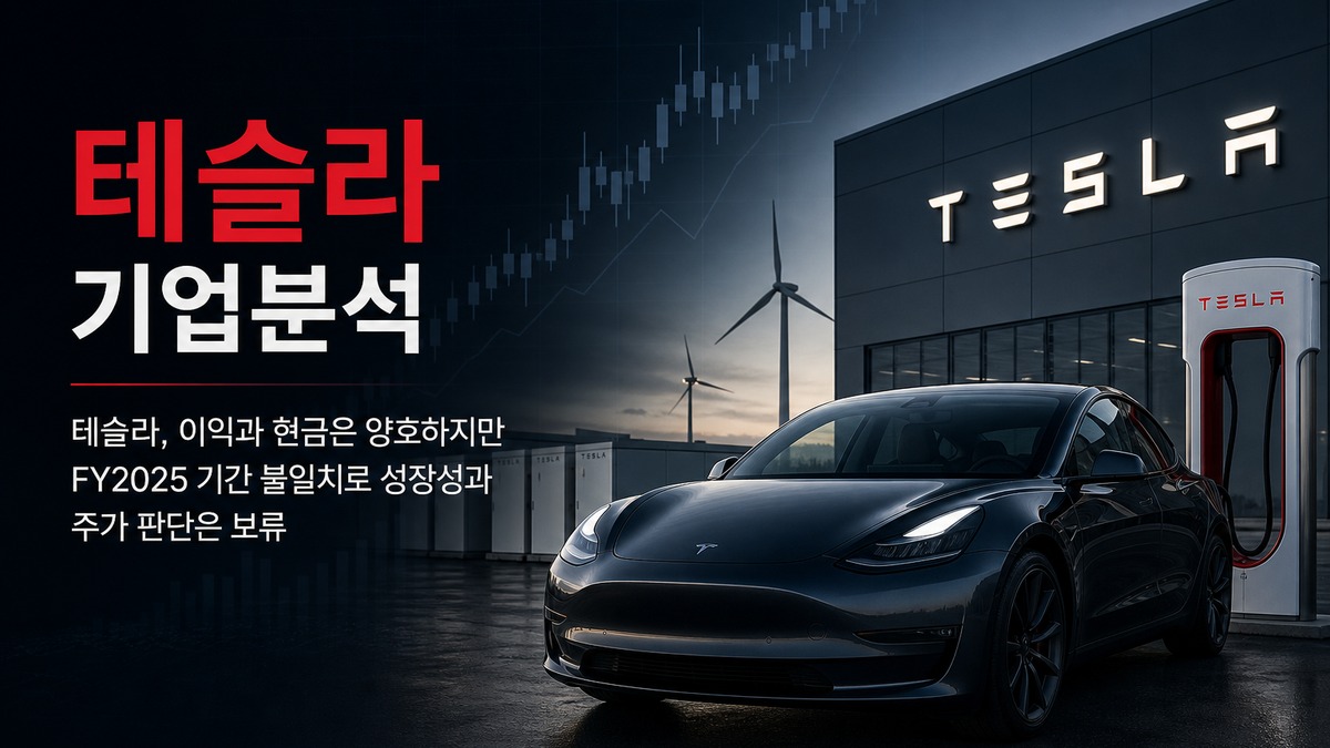 테슬라 기업분석: 이익과 현금흐름은 양호하지만 기간 불일치가 핵심 변수